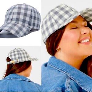 Buffalo Check Baseball Cap Gray Plaid